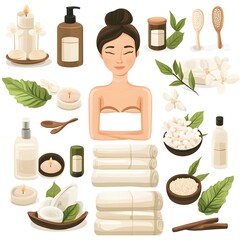 Professional wide angle centered composition of spa center set for relaxation