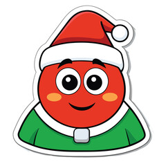 christmas sticker icon on white background