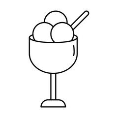 Editable sundae ice cream vector icon