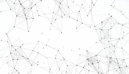 Obraz premium Abstract Network Connection Geometric Lines and Points on White Background