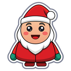 christmas sticker icon on white background