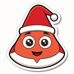 christmas sticker icon on white background
