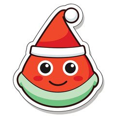 christmas sticker icon on white background