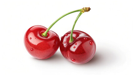 cherries isolated on white