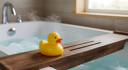 Rubber duck in a bathtub