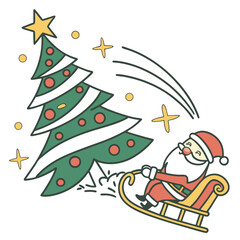christmas sticker icon on white background