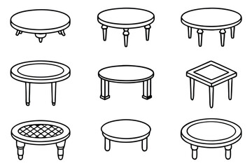 Coffee Table Line Art Minimalist Interior Decor