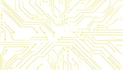 Obraz premium Abstract circuit board layout with glowing lines and nodes, isolated on white background