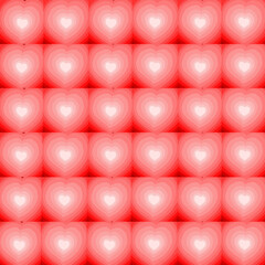 Seamless Pattern of Gradient Red Hearts – Romantic Love Background