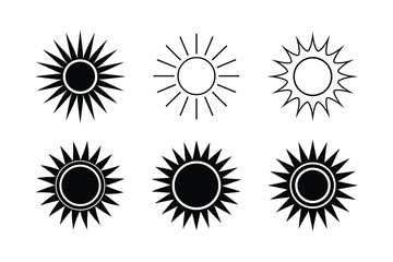 Geometric Sun Icon Vector with Sharp Abstract Style