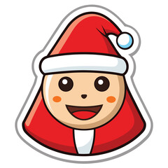 christmas sticker icon on white background
