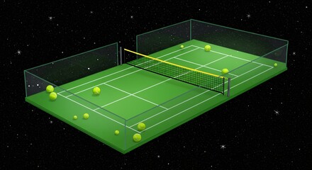 Fototapeta premium Tennis court graphic design illustration