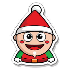 christmas sticker icon on white background