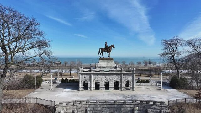 Lincoln Park At Chicago In Illinois United States. Downtown City. Leisure Park Landscape. Lincoln Park At Illinois United States. Metropolitan District. Winter Scenery.