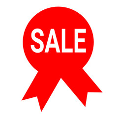 Red Sale Ribbon Badge Discount Offer, Special Price, Promotional Label, Clearance Sale, Shopping Deals