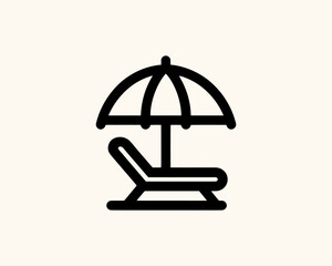 Vacation beach chair umbrella brand logo