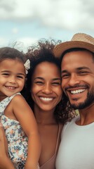 Fototapeta premium Happy family portrait outdoors