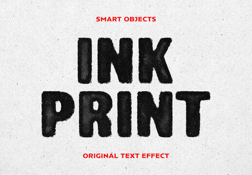 Ink Print Text Effect Mockup