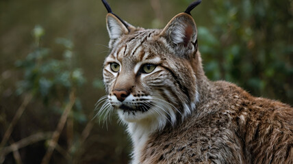 Naklejka premium A beautiful Bobcat closeup photo
