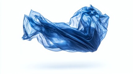 Floating crumpled waste plastic bag bottles isolated on white background. Recyclable trash PNG transparent background overlay. 3D editable illustration