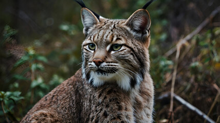Fototapeta premium A beautiful Bobcat closeup photo