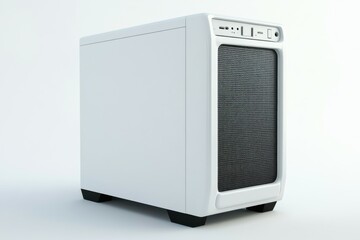 Fototapeta premium White Computer Tower on White Background