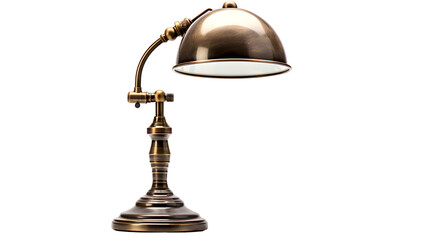  Vintage Black Desk Lamp Shining in Isolation white background