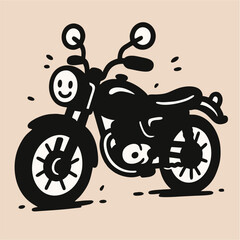 smiling motorcycle doodle