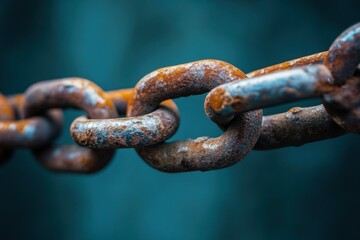 Fototapeta premium Rusty Metal Chain Close-up Photography