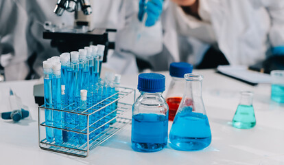 Researchers working in the clinical laboratory.