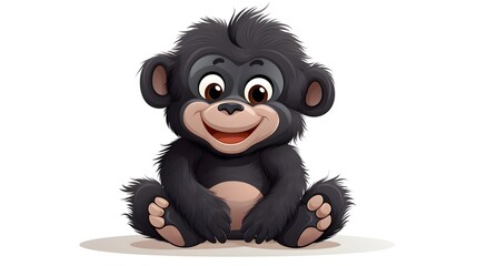 Fototapeta premium Cute Baby Gorilla Funny Cartoon Vector Illustration for Children's Books and Blogs