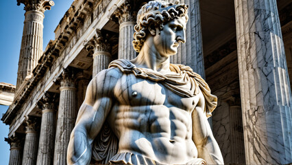 Obraz premium Realistic Stone Sculpture in Bright Architecture