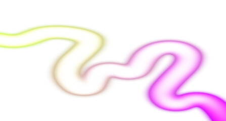Abstract neon glowing color gradients shape cutout on transparent background, neon wave fluid overlay effect, light leaks, film grain texture, blurred color effect bright neon light beams effect