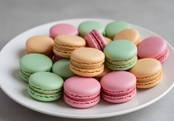 Obraz premium Colorful macarons on plate