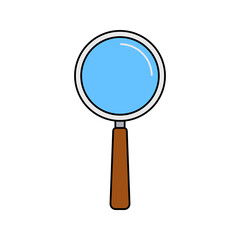 Magnifying Glass Flat design style, search lens icon, symbolizing exploration or inspection, perfect for research, discovery, or education.