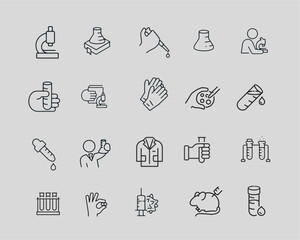 Laboratory Icons vector illustration with thin line editable 