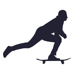 Skateboarding sport silhouette