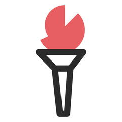 Torch colored stroke icon