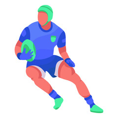 Obraz premium Rugby player flat