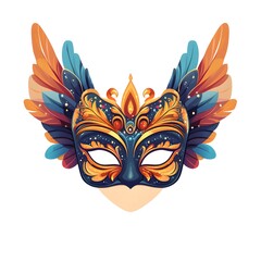 Professional Birthday Party Mask Wide Angle Centered Composition Image