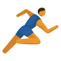 Man sport pictogram running flat