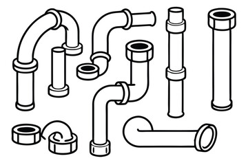 Conduit Pipes Line Art Patterns