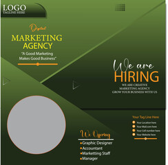 we are hiring social media poster design vector templates