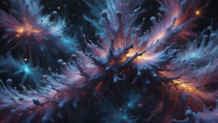 Abstract cosmic nebula explosion in deep space