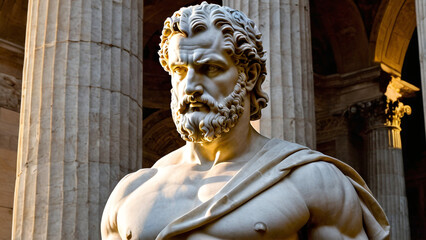 Obraz premium Elegant Marble Sculpture in Classical Space