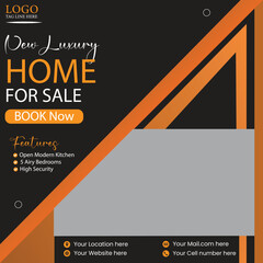 home for sale social media poster design vector templates
