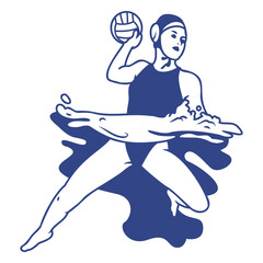 Waterpolo sport player underwater