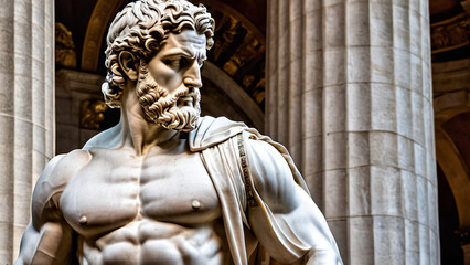 Fototapeta premium Detailed Bust of a Muscular Roman Deity