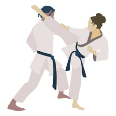 Karate sport practice kick people