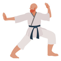 Karate pose sport man people